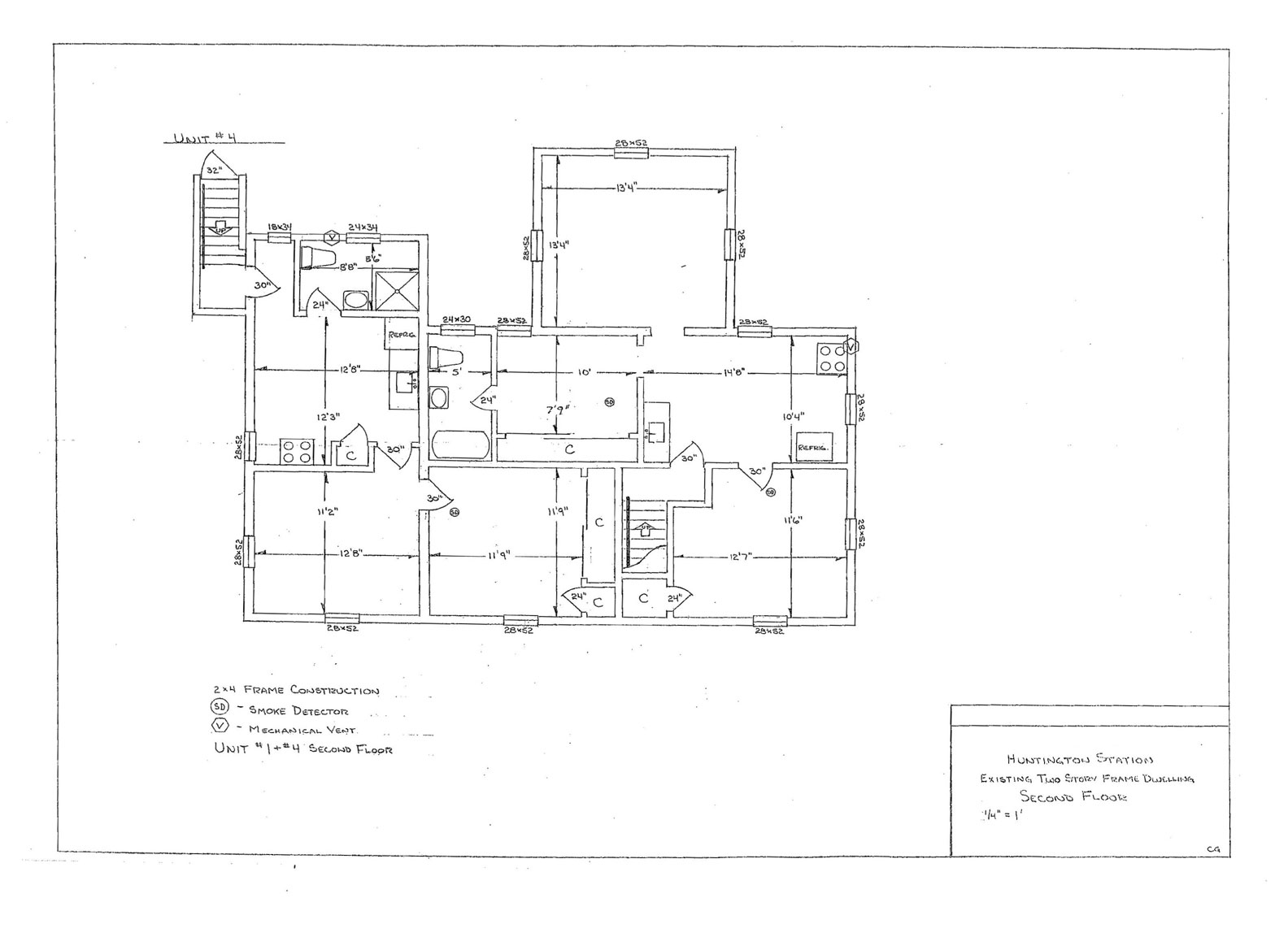 Second Floor Plans of Legal 4 Family on One Prime Acre C-6 Zoning
