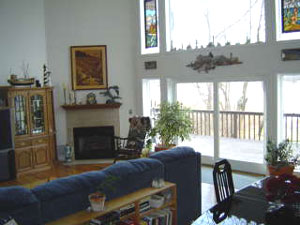 Great Room with Vaulted Ceilings & Gas Fireplace